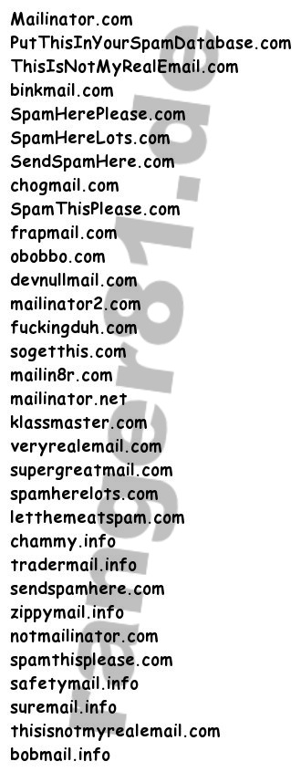 Mailinator Alternative Domains